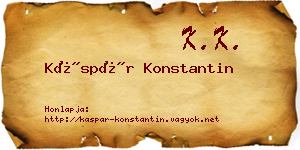 Káspár Konstantin névjegykártya